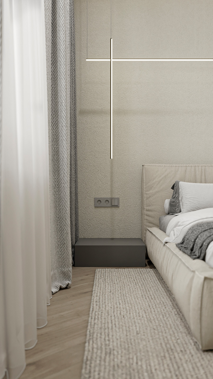 3к студия монохромный интерьер в стиле Современной классики