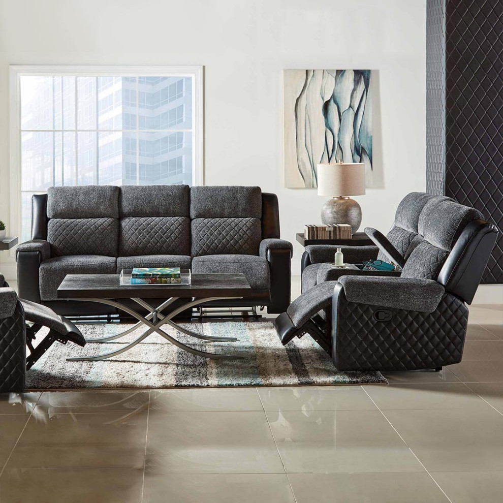 Youngstown Black Reclining Sofa and Loveseat Set Living Room