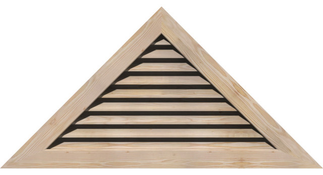 40x18 3/8 Triangle Wood Gable Vent: Functional, 1x4 Flat Trim Frame