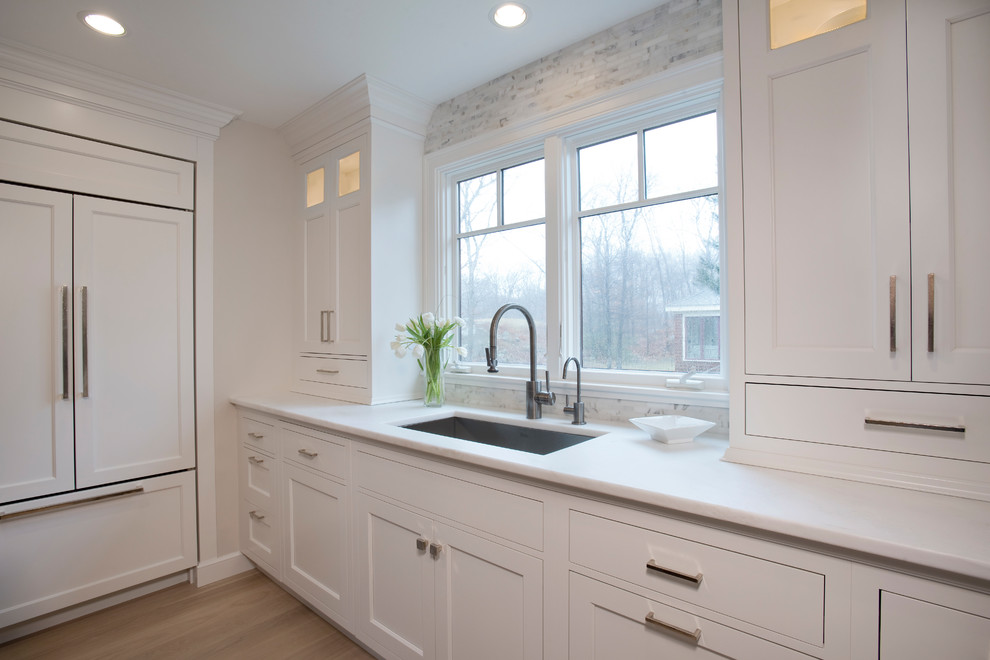 Inspiration for a transitional home design remodel in Boston