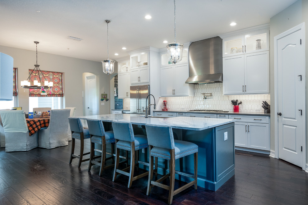 Example of a transitional kitchen design in Orlando