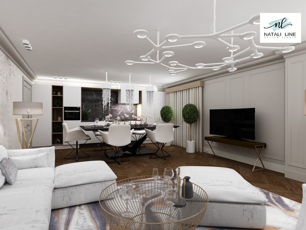 Проект квартиры 98.9кв.м. был создан для молодой семейной пары с тремя  детьми