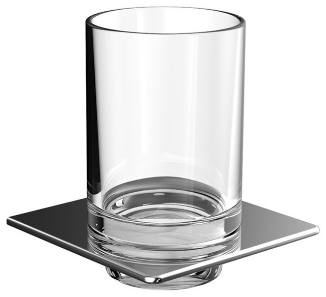 Wall Mounted Crystal Clear Glass Toothbrush Holder, Art 1620.001.02