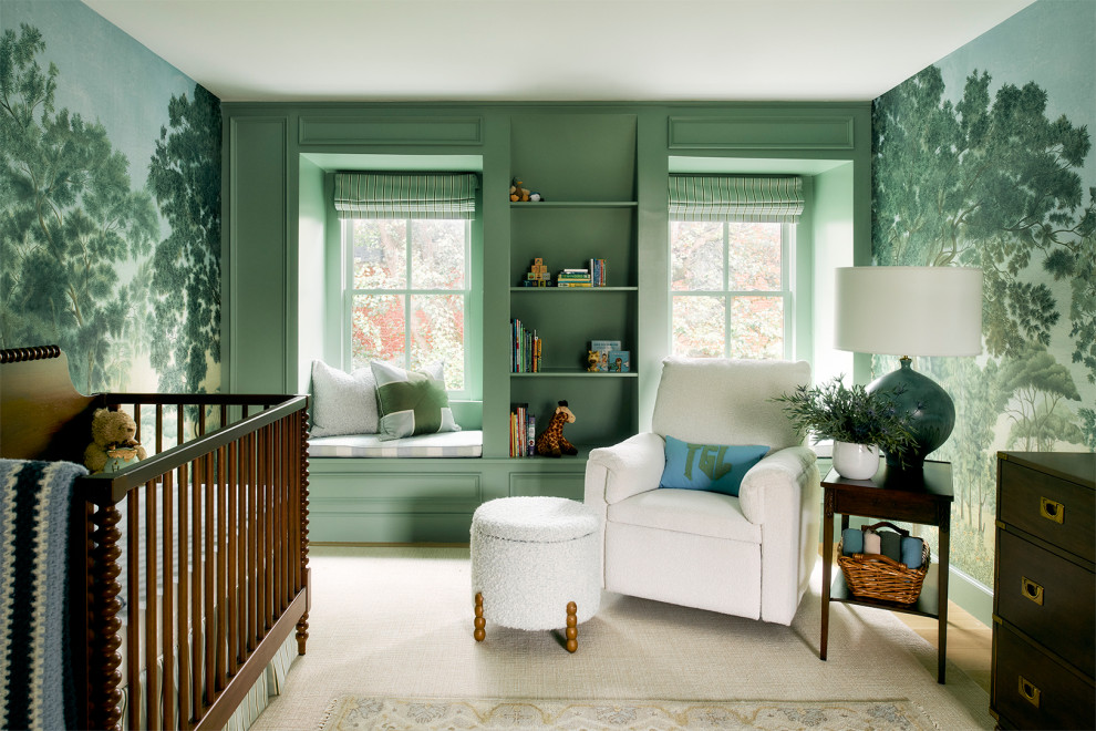 Example of a transitional nursery design in Philadelphia