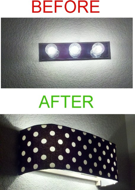 Custom Lampshade - Before & After - Bathroom Vanity - Lampshade