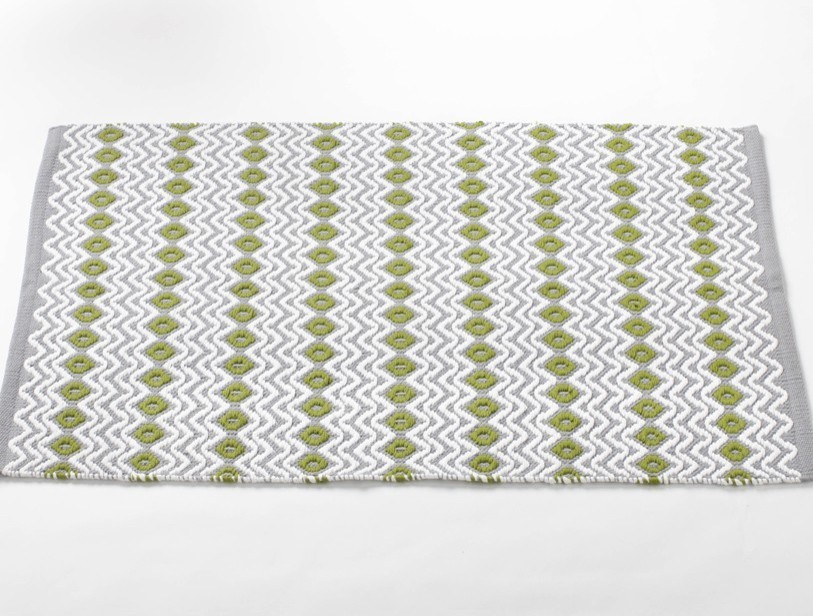 Wave Rug, Gray With White-Green Tea, 2.5'x8'