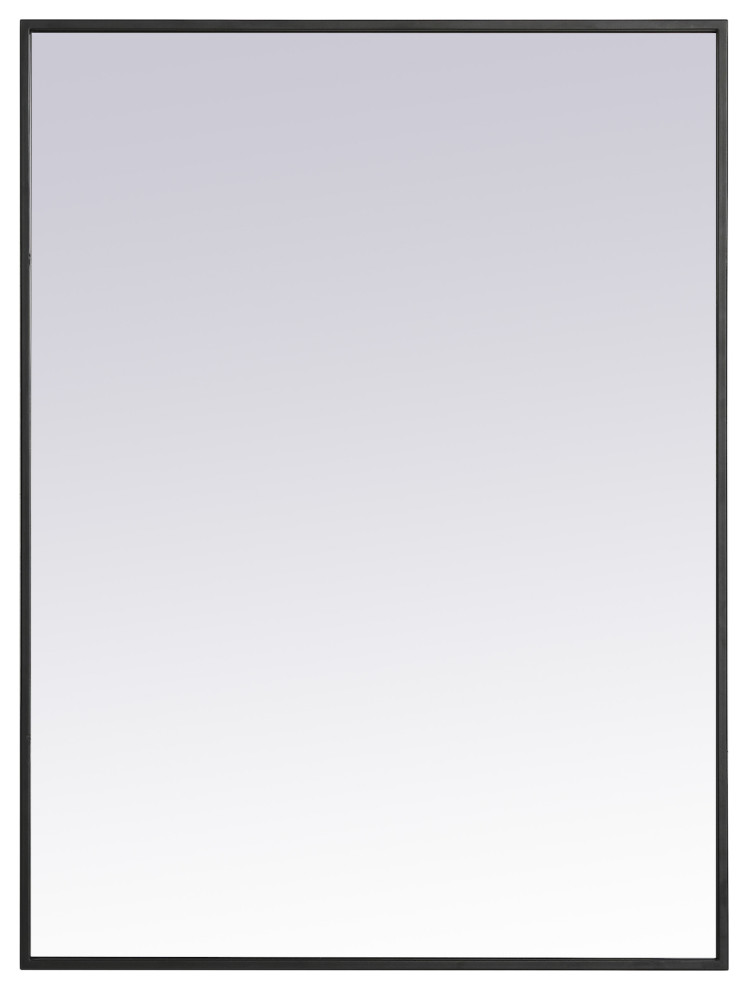 Metal Frame Rectangle Mirror 27 Inch In Black