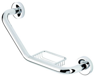 Chrome Shower Grab Bar With Soap Holder Contemporary Bars Chrome Shower Grab Bar With Soap Holder