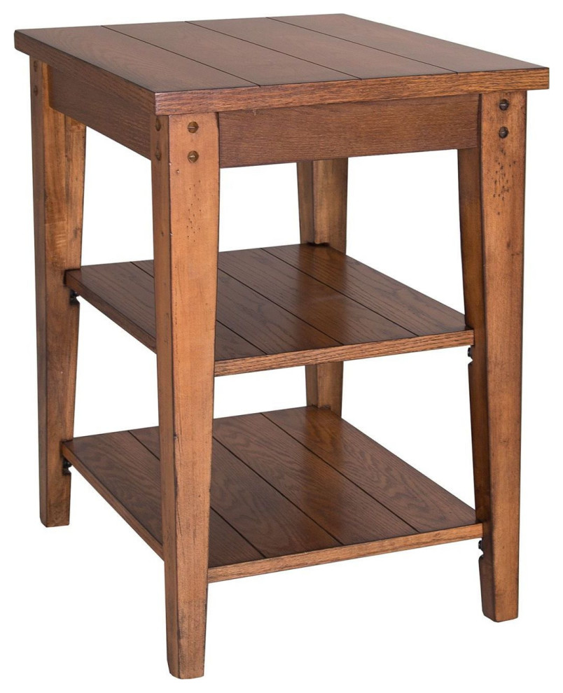Liberty Furniture Lake House Tiered End Table in Oak Transitional