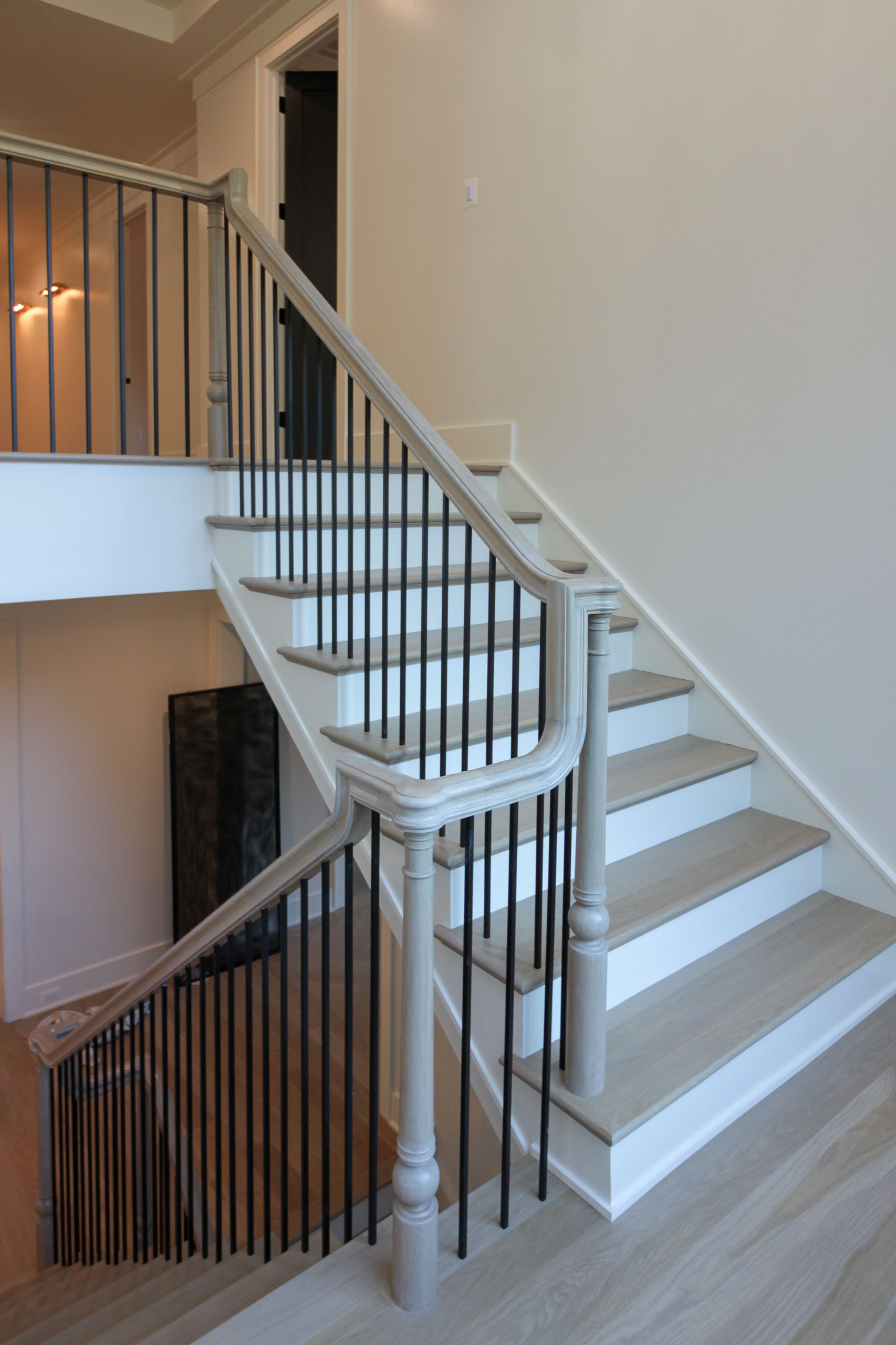 93_Captivating Light Wood Railing System with Black Spindles, Arlington VA 22207