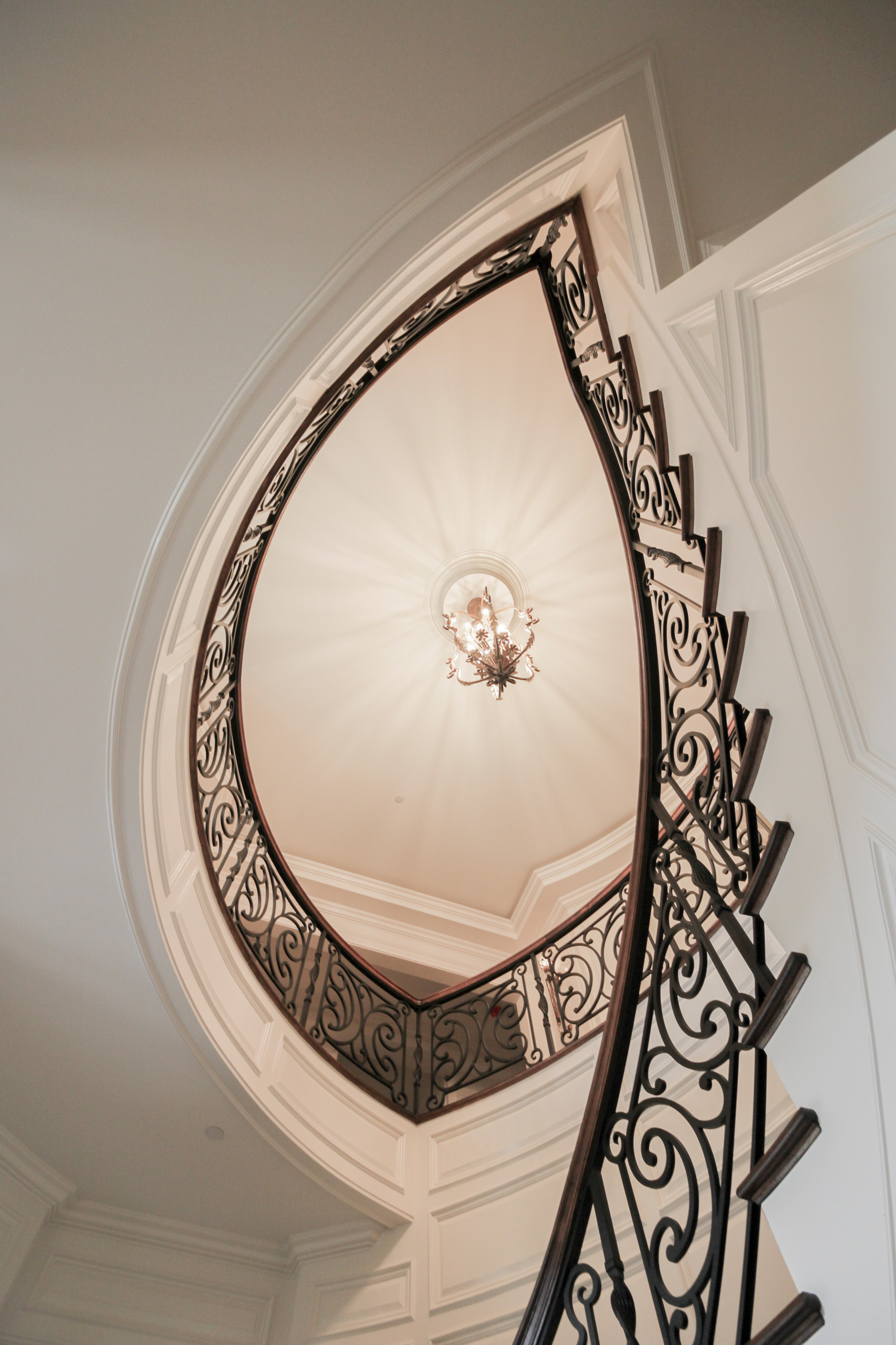 74_Exquisite Circular Stair with Metal Railing Panels, Highland MD 20777