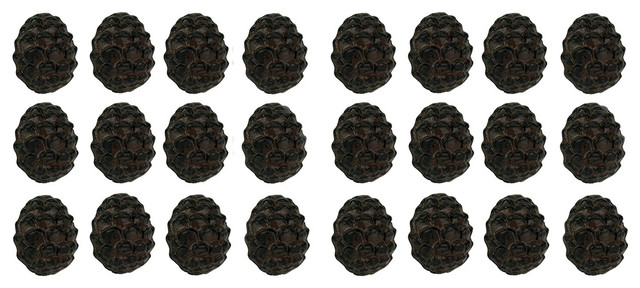 Rustic Brown Woodland Pine Cone 24 Piece Cast Iron Drawer Pull Set Rustic Brown Woodland Pine Cone 24