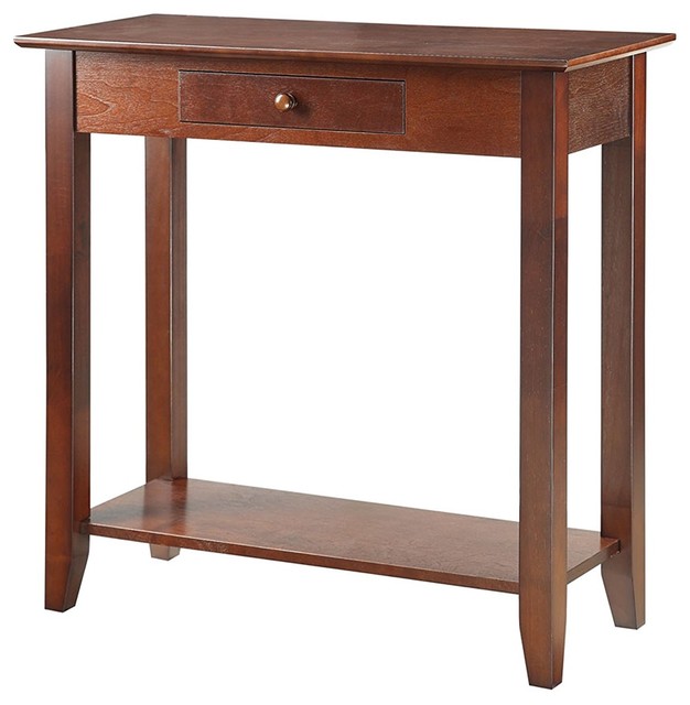 Modern Hall Table With Drawer and Shelf Transitional Console Tables