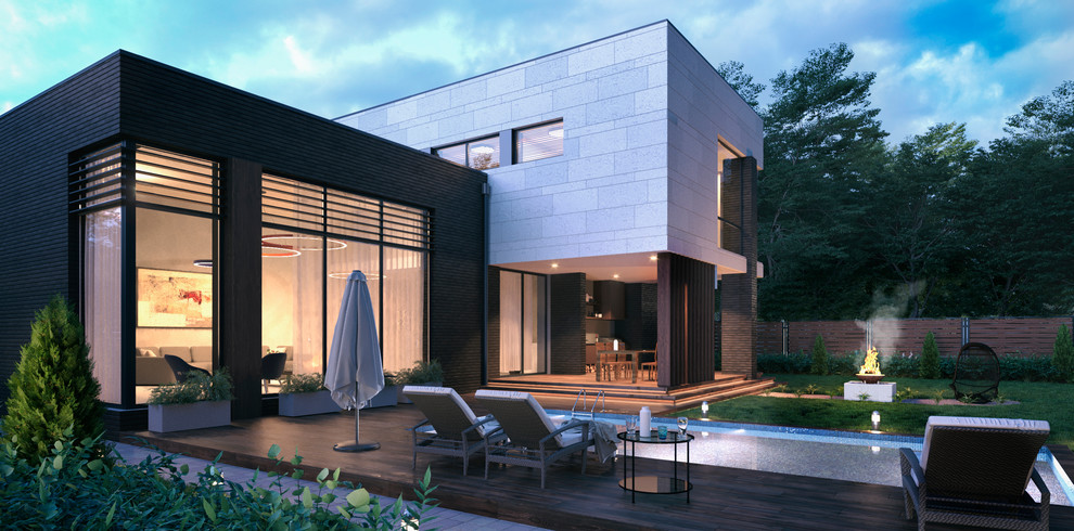 3D проект дома в стиле Хай-Тек для студии Форма