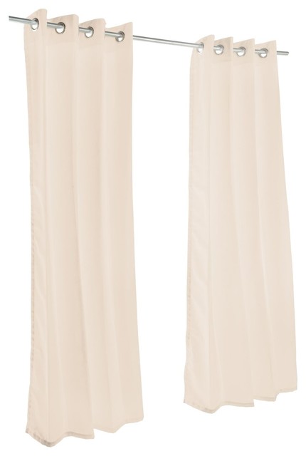Canvas Antique Beige Sunbrella Outdoor Curtain With Grommets