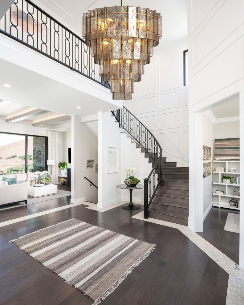 Modern Tiered Smoke Glass Chandelier for Double-Height Interiors ...