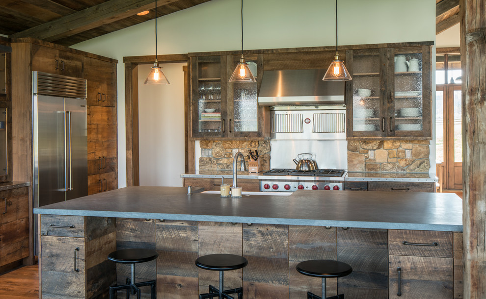 Kitchen - rustic kitchen idea in Boise