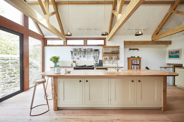 Oak framed kitchen extension country-kitchen