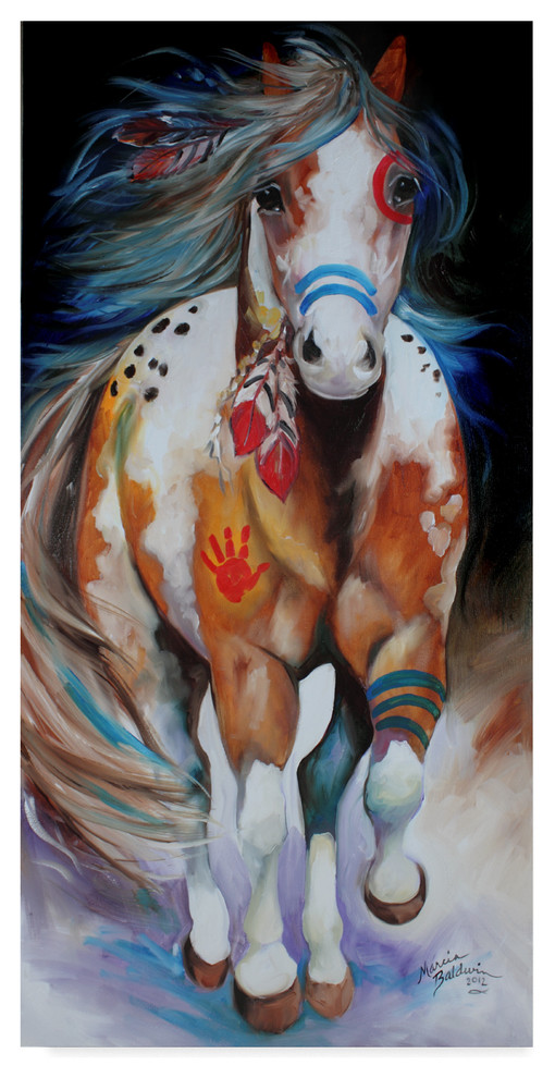 Marcia Baldwin 'Brave The Indian War Horse' Canvas Art, 24x12