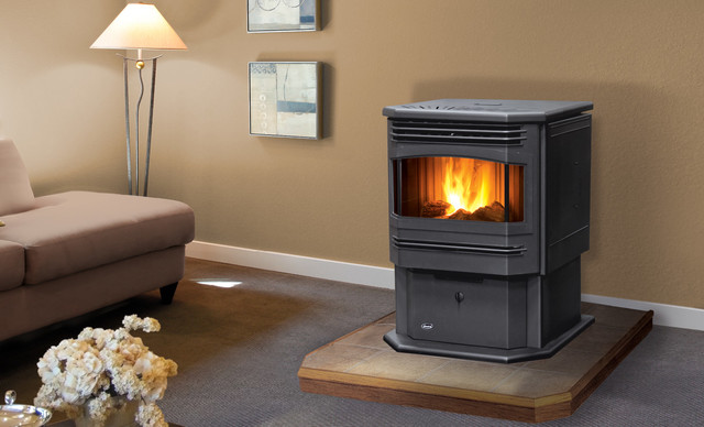 P4 Freestanding Pellet Stove with Modern Grey Side Panels - Contemporary -  Vancouver - by Enviro | Houzz IE