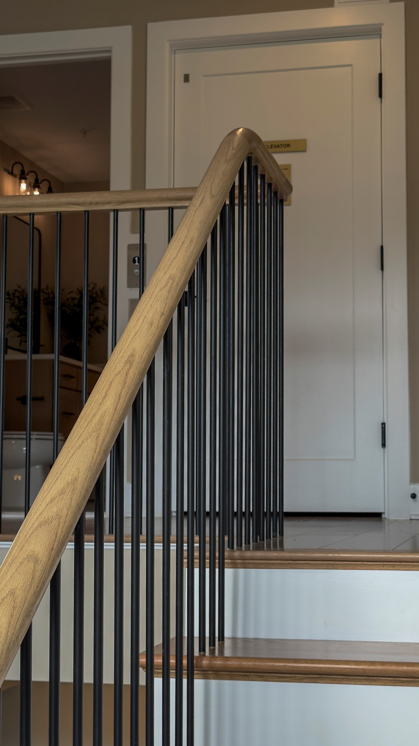 Project #153 | Sophisticated Red Oak Stair with Metal Balusters