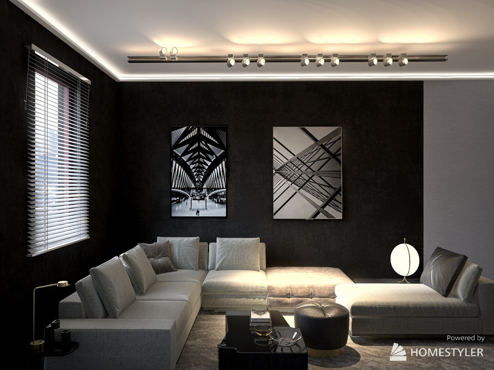 Проект гостинной комнаты в современном стиле