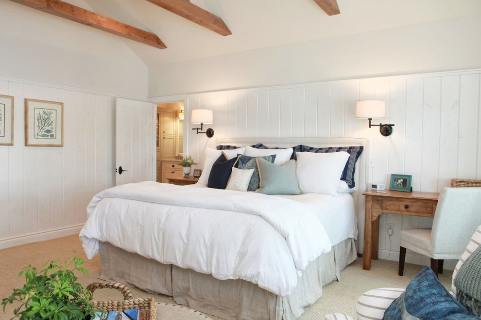 Design ideas for a beach style bedroom in Other.