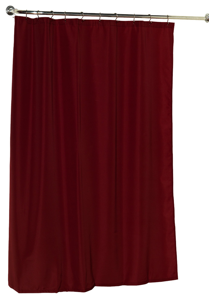Standard-Sized Polyester Fabric Shower Curtain Liner in Burgundy