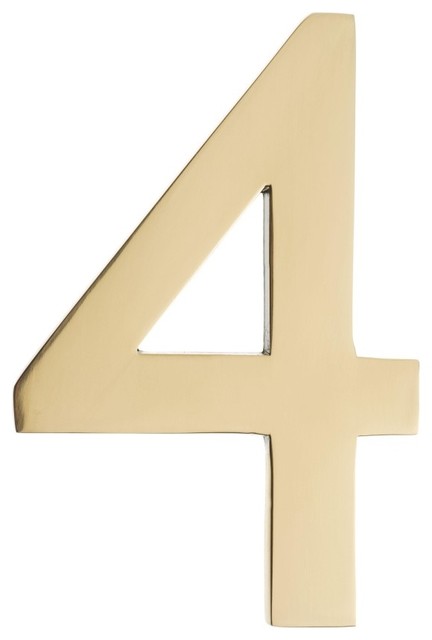 5" Floating House Number, "4"