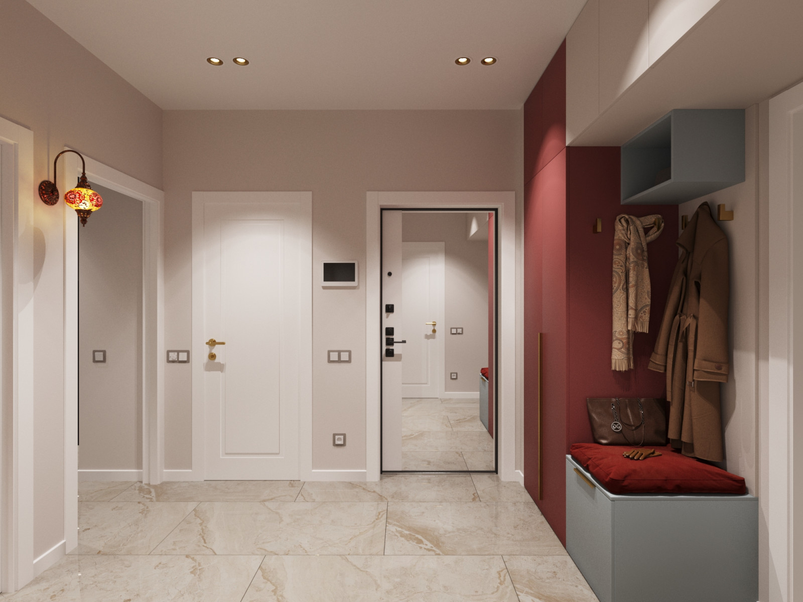 Дизайн проект - яркая двухкомнатная квартира 56 м2