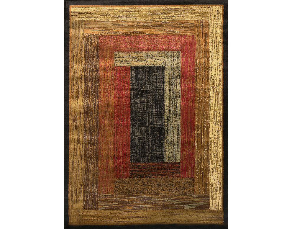 Home Dynamix Royalty Vega Area Rug Border Black, 7'8"x10'4