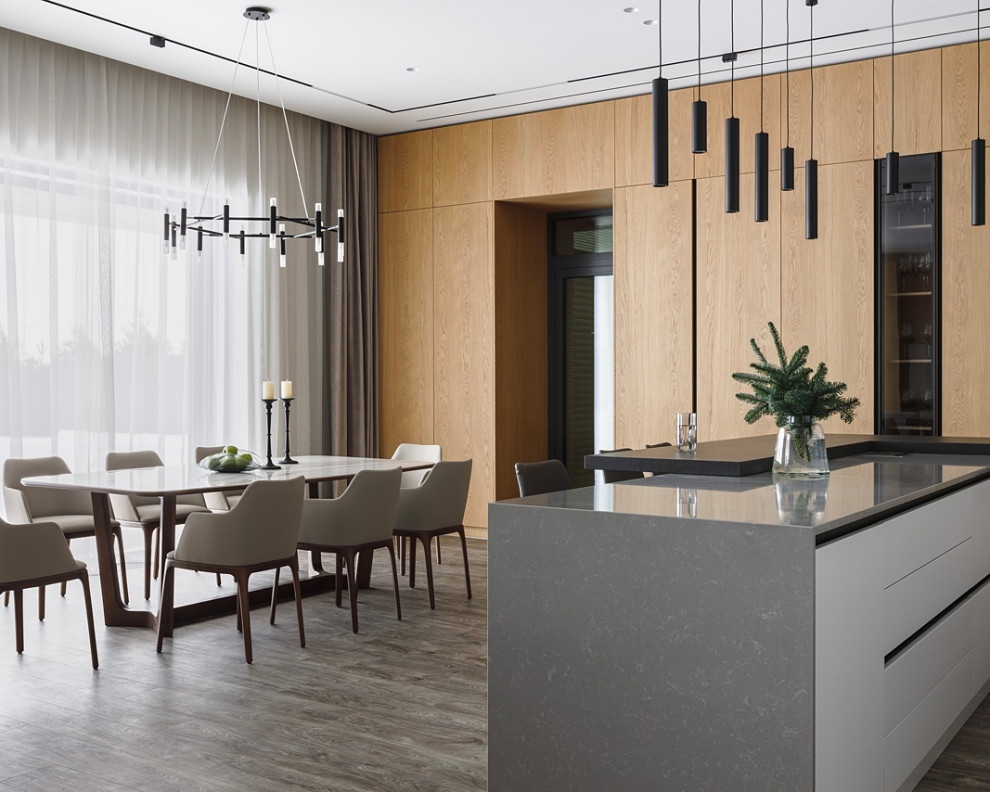 Кухня гостиная в загородном доме