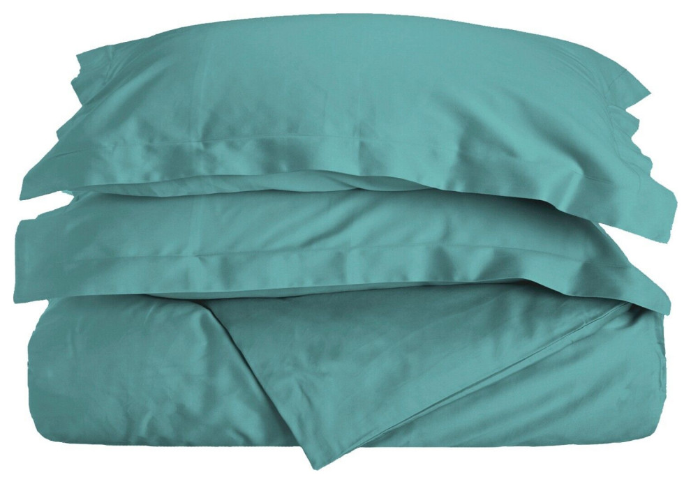 Luxury Egyptian Cotton Duvet Cover Set, Teal, Twin