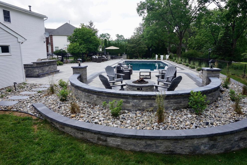 Freehold, NJ: Outdoor Retreat with Firepit, Outdoor Living & Alcove Seating