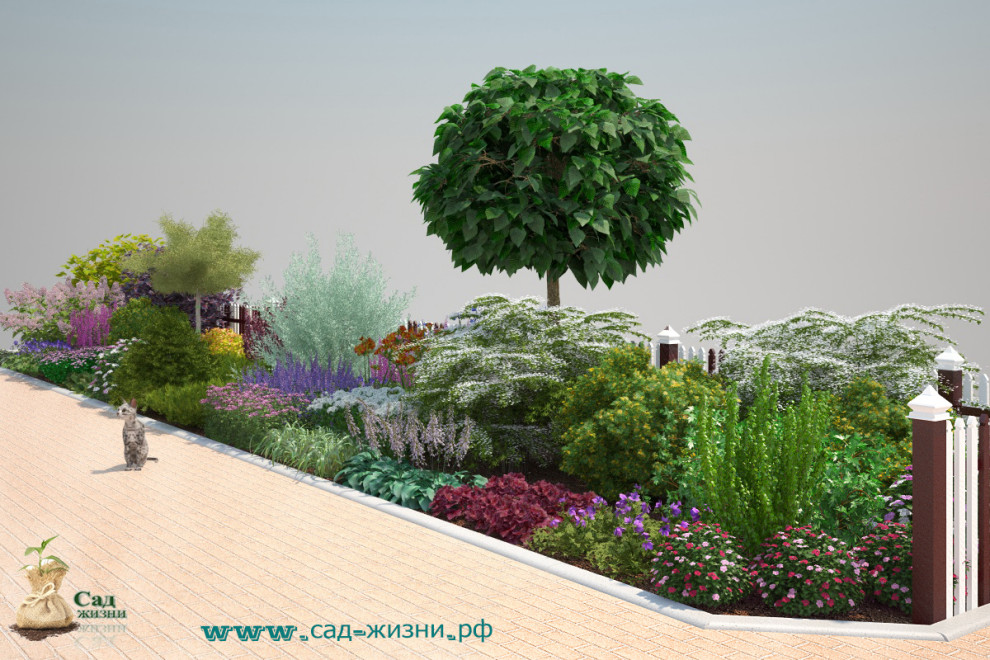 Цветник в палисаднике