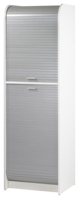 Nantes White Kitchen Storage Unit With Sliding Screen, Without Table