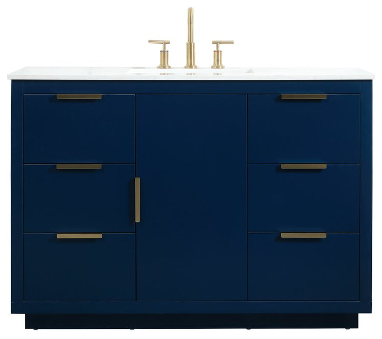 Elegant VF19448BL 48"Single Bathroom Vanity, Blue - Transitional ...