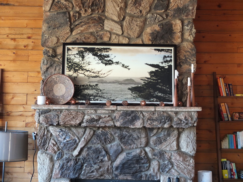 Norman Starburst mirror over fireplace mantle