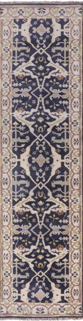 3'x10' Hand Knotted Wool Oushak Runner Rug, Q1264