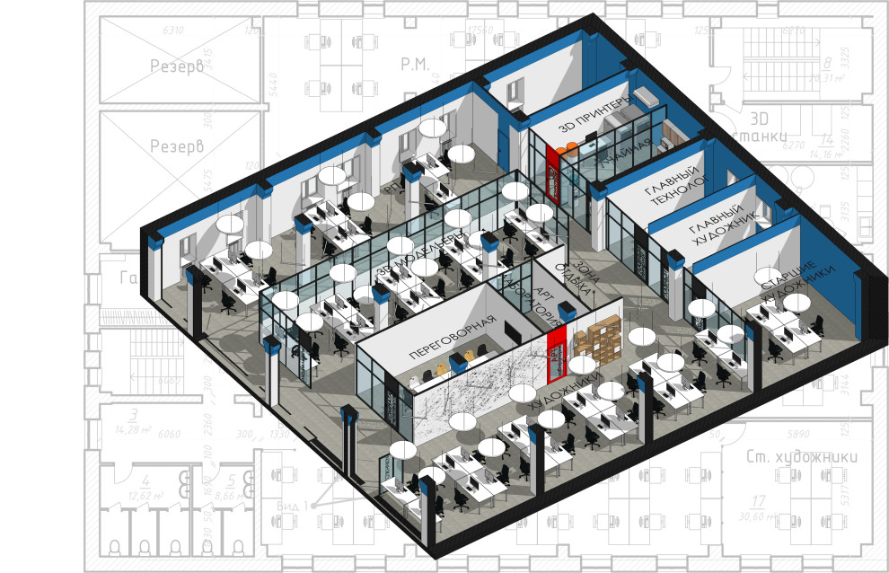 Интерьер офиса для художников-ювелиров