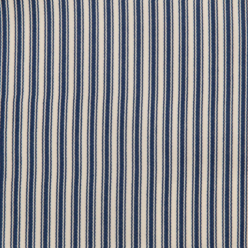 Navy Blue White Stripe Woven Outdoor Performance Upholstery Fabric