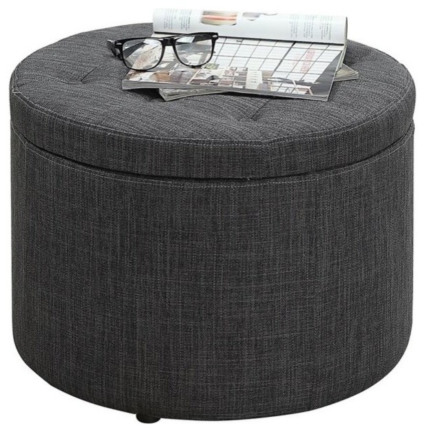 Convenience Concepts Round Shoe Ottoman in