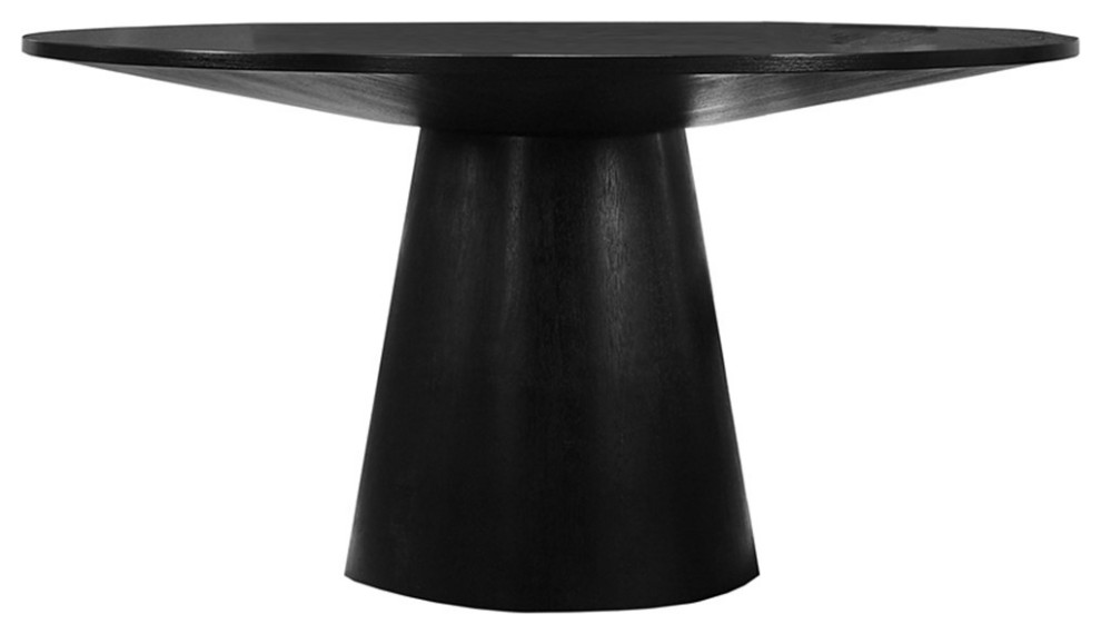 Terra Ebony Black Round Dining Table - Transitional - Dining Tables ...