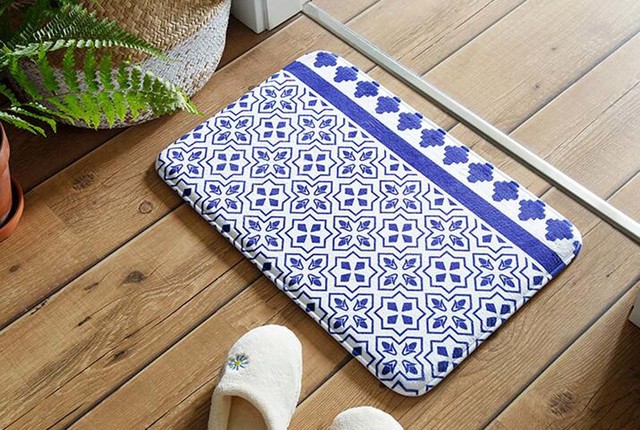 Geometric Pattern Door Mat Beautiful Door Mat Blue Contemporary