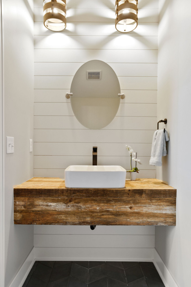 Design ideas for a country powder room in Minneapolis.