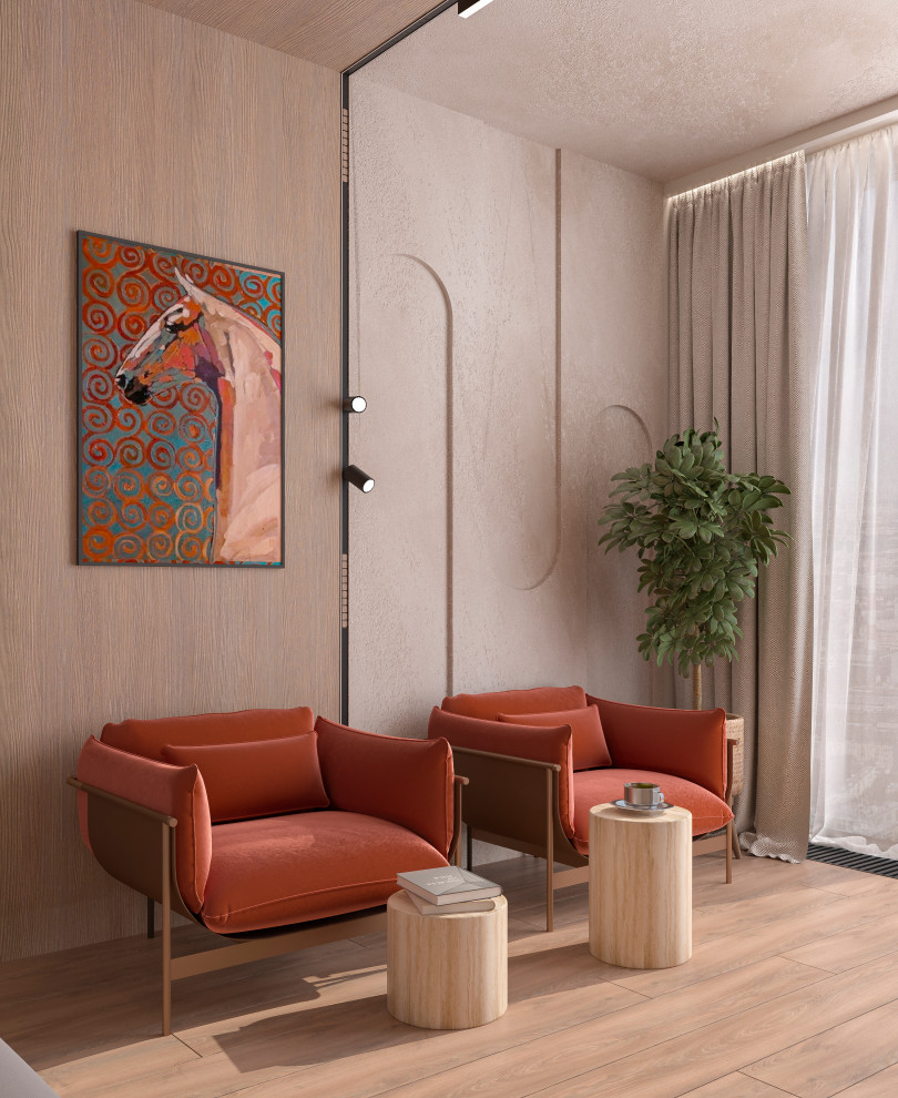 Домашний кабинет из проекта "Оранжевый Блюз" в ЖК Neva Towers, г. Москва