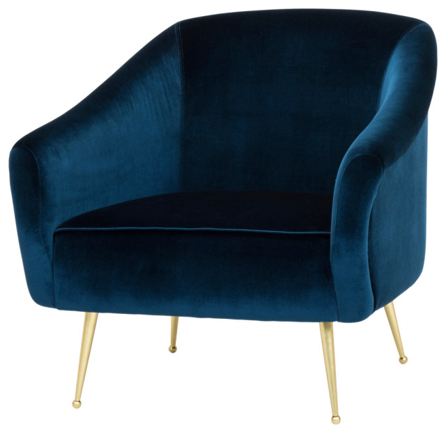 Lucie Midnight Blue Occasional Chair Midcentury Armchairs And
