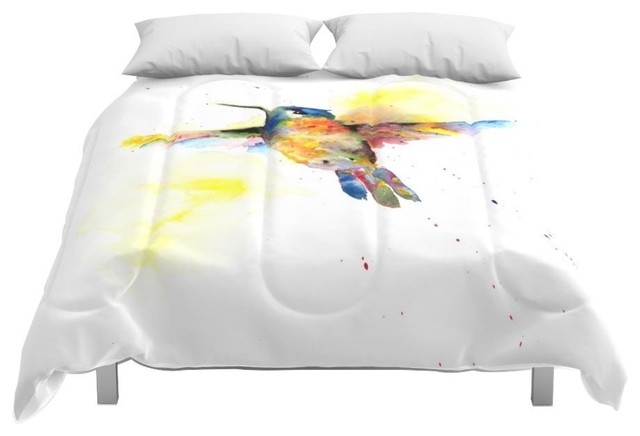 Society6 Hummingbird Comforter Contemporary Comforters And