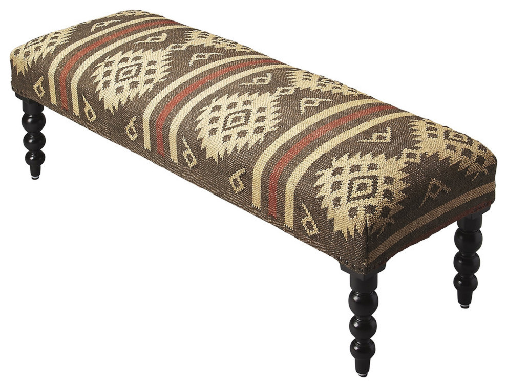 Jute Upholstered Bench Southwestern Upholstered Benches by