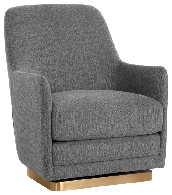 Marcela Swivel Lounge Chair Belfast Koala Grey Contemporary